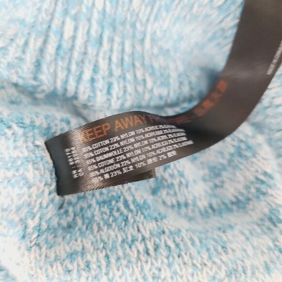 Daily Practice Jumpsuit M Blue White Marled Knit Sleeveless Cropped‎ Wide Leg - Picture 11 of 11